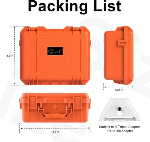 Starlink Mini Outdoor Carrying Case,Carries the Starlink Mini Main Drive and All Accessories,Easy to Carry for Outdoor Activities and Traveling,with a Waterproof and Impact Resistant Case(Orange) in Saudi Arabia