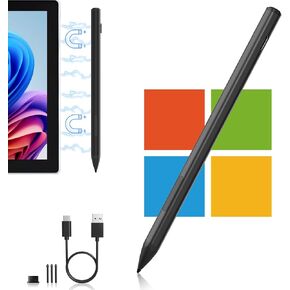 Surface Pro Pen Stylus for Surface Pro 11/9/10/8/X/7/6/5/4/3(4096 Finest Control, Eraser Key), Microsoft Surface Pen with USB-C Fast Charge, Surface Pro Pencil for Surface Go 2/3/4/Book/Laptop/Studio
