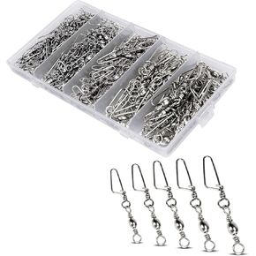 150pcs صيد الأسماك مجموعة الطقم الطقم ، محمل الكرة البرميلات الدورات الصيد معالجة 2# 4# 6# 8# 10#