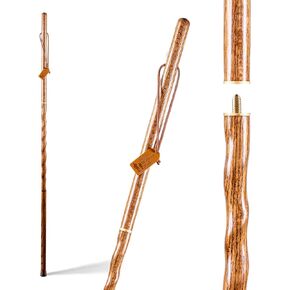 Brazos Handcrafted Wood Walking Stick, Twisted Oak, Traveler Style, for Men & Women, Made in The USA, 55"