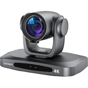 PTZ Camera 4K 21X Optical Zoom, HDMI, 3G-SDI, USB, POE IP Streaming, AI Auto Tracking PTZ Conference Room Camera for Church Services, Worship, Education, YouTube Facebook