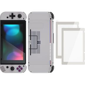 eXtremeRate Colorful Border Screen Protector + Classic 1989 GB DMG-01 Dpad Version DIY Replacement Full Set Shell for Nintendo Switch