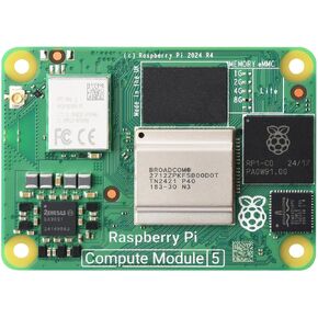 وحدة CM5 PI Compute Module 5 ، تأتي مع Raspberry PI CM5108000 الرسمية (مع ذاكرة وصول عشوائي لاسلكية ، 8 جيجابايت ، 0 جيجا بايت (Lite) EMMC) ، مجموعة هوائي ودفنه (3 عناصر)
