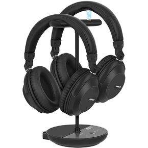 Simolio 737d2 ​​Plus - سماعات الرأس اللاسلكية لمشاهدة التلفزيون مع السينما وتوضيح أوضاع الحوار ، وحجم سماعات الرأس المزدوجة Bluetooth لكبار السن ، لا تأخير ، وضع التلفزيون والبلوتوث ، 164 قدم/50 م