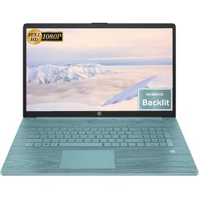 HP 17" Laptop, Intel Celeron N4120 Processor, 16GB RAM, 1TB SSD, Backlit Keyboard, Intel UHD Graphics 600, Windows 11 Home, Webcam, Wi-Fi, Bluetooth, Alpacatec Accessories, Grey Blue(Renewed)