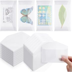 Eersida Glassine Envelopes 2.5x4.25 Inch Glassine Mini Lotto Lottery Ticket Holders Wedding Guest Favor Tissue Seed Envelope Holder for Scratch Stamp Scratch Ticket Wedding Favor Craft Project(200)