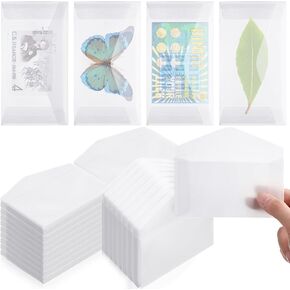 Eersida Glassine Envelopes 2.5x4.25 Inch Glassine Mini Lotto Lottery Ticket Holders Wedding Guest Favor Tissue Seed Envelope Holder for Scratch Stamp Scratch Ticket Wedding Favor Craft Project(200) in Kuwait