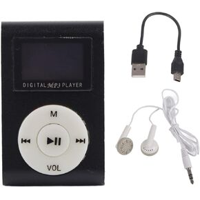 2Pcs Mini MP3 Player, Digital Music Player MP3 Music Player Portable MP3 Player Mini Portable MP3 Player with BackClip LCD Screen (Silver)
