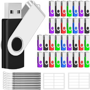 AreTop 50 Pack 16GB USB Flash Drives Bulk of 2.0 Thumb Drives Pack 16GB USB Drive Bulk Pen Drive Zip Drive Memory Stick with Lanyard for Storage and Backup (Mixed Colors 50pcs)