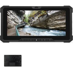 BoxWave Keyboard Compatible with Dell Latitude 7212 Rugged Extreme Tablet - SlimKeys Bluetooth Keyboard with Trackpad, Portable Keyboard with Trackpad - Jet Black