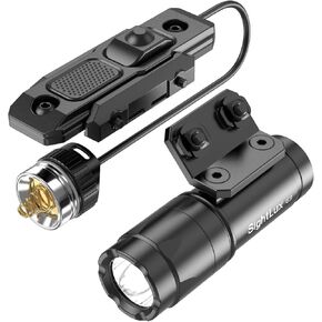 Mlok Rail Flashlight for Rifle - 1000 Lumens LED Tactical Weapon Light with Remote Pressure Switch, USB C Rechargeable Gun AR Flashlight with Charger for Hunting Shooting, Alumium