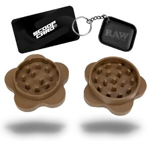 RAW Gripper Grinder - Spice Mill - Fine Grind V1 + RAW Tiny Matte Black Murder'd Tray KeyChain - Unique Collectible
