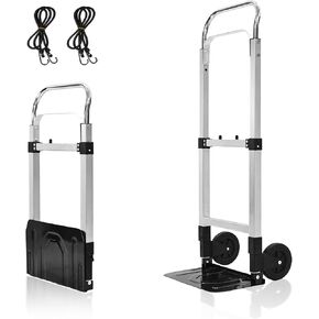 2-Wheel Collapsible Steel Hand Truck with 220lbs Capacity for Easy Storage