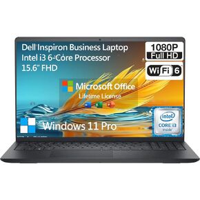 Dell Inspiron 15 3000 Laptop Computer, FHD 15.6 Laptop with Microsoft Office Included Lifetime, Intel 6-Core i3 Laptop PC Notebook, 40GB RAM 1TB SSD, Windows 11 Pro, Copilot AI, 10-Key Number Pad
