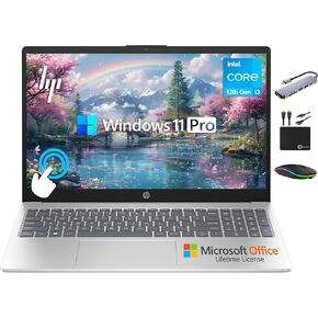 HP 2025 Business 15.6" HD Touch Laptop, 6-Core Intel i3 Processor (Upto 4.4GHz), 32GB RAM, 1.5TB Storage (1TB SSD + 500GB Ext), Long Battery, MarxsolAccessory, Lifetime Microsoft Office, Win 11 Pro