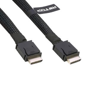 RIITOP Oculink Cable Short [1.6ft], PCIe 4.0 SFF-8611 4i Male to Male Cord for Oculink eGPU onexGPU