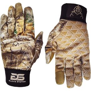 Glove Station Hunting Gloves, Realtree - Anti-Slip Camo Hunting Gloves for Men & Women with Touchscreen-Compatible Fingertips - Bow, Archery Accessories