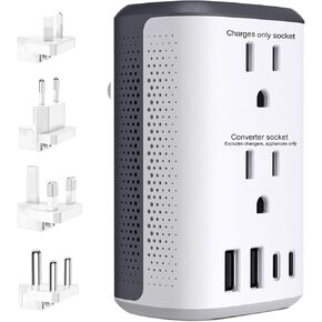 Voltage Converter Us to Europe, 220v to 110v Power Converter Combo, European Plug Converter 2300w Travel Adapter Worldwide, Step Down European, Travel Adapter Worldwide.
