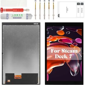 for Steam Deck Screen Replacement for Steam Deck LCD for Steam Deck Display Touch Digitizer Replacement Handheld Game Console Screen Assembly Kits Black (Anti-Glare Frosted Edition)