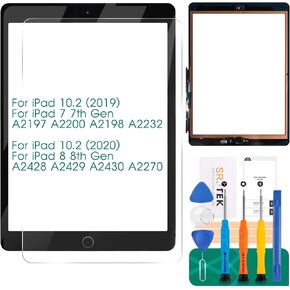 for iPad 7 7th Gen Touch Screen for iPad 8 8th Gen Screen Replacement for iPad 10.2 2019 Digitizer A2197 A2200 A2198 A2232 10.2 2020 A2428 A2429 A2270 A2430 (with Home Button) (Black)