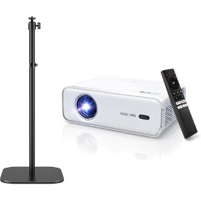 EAZZE D1 Smart Projector with 360° rotatable 15.75"-47.24" Height Adjustable Floor Stand, DoIby Audio & 36W Speakers, Auto Focus & Keystone, NetfIix Official 350 ANSI movie projector