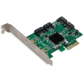 I/O Crest 4 Port SATA III PCI-e 2.0 x2 Non RAID Hard Drive Controller Card Marvell 9235 Chipset