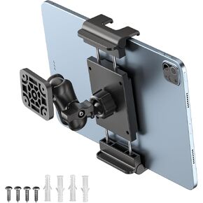 PLDHPRO Heavy Duty Drill Base Tablet Holder Car Mount Dashboard Compatible with iPad iPhone Surface Kindle Samsung Galaxy Tab, 5.1-15.6'' Phone and Tablet for Truck Desk Wall Kitchen Vehicle