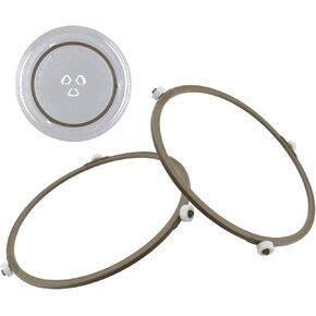 7.5" Microwave Turntable Ring, Microwave Oven Glass Plate Tray Support, Rotating Roller Support Ring with 14 mm Rollers (2 PCS)
