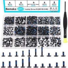 480PCS M.2 Screws Motherboard Standoffs Screws Computer Screws Assortment Kit, NVMe Screws M.2 SSD Mounting Screws + 500PCS M2 M2.5 M3 Laptop Screws Computer Screws Kit 20 Sizes Blue Nylok Scre