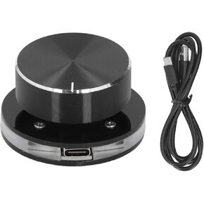 USB Volume Control Multimedia Controller Knob, Speaker Audio Multimedia Volume Remote Control Adjuster with RGB Light, Type C Interface, Customizable, Support Shortcut Keys