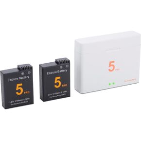 Osmo Action 5 Pro/4/3 Battery Charger Kit 2-Pack Battery and Dual-Channel Fast Charger Hub, Compatible for DJI OSMO Action 5 Pro, Osmo Action 4, Osmo Action 3 Camera, with USB-C Charger and Cable