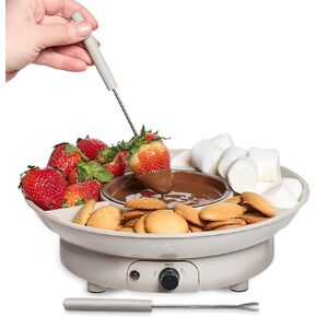 COOK WITH COLOR Chocolate Melting Pot, 260ml Capacity, 110-240V, 25W with 2 Forks, Detachable Design, Black