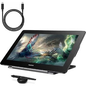 Huion Kamvas Pro 16 Plus 4K UHD رسومات رسم الكمبيوتر اللوحي مع شاشة كاملة بنسبة 145 ٪ SRGB PEN PW517 لـ Linux/PC/MAC/Android ، عرض قلم 15.6 بوصة مع كابل USB-C كامل الميزة إلى USB-C