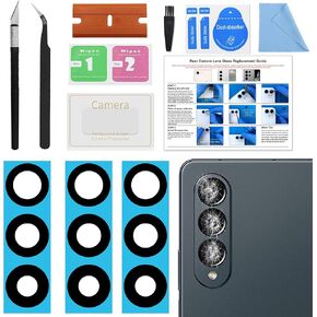 3 Pack for Galaxy Z Fold 4 Back Rear Camera Lens Glass Replacement, Back Camera Lens with Premium Lens Protector Compatible with Galaxy Z Fold 4, Included Instruction Manual, Toolkit