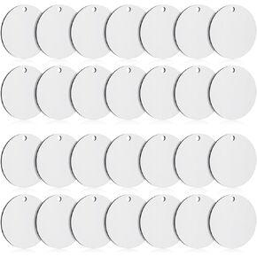 White Acrylic Circles Blanks 20 Pcs 4 Inch Round Acrylic Ornament Blanks Clear Acrylic Discs with Holes for DIY Crafts Making Painting and Ornaments Projects