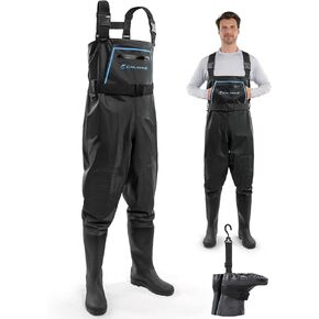 Calamus Wavewalker الصيد الخشن للرجال والنساء ، وخصوصات PVC المقاومة للماء بنسبة 100 ٪ مع أحذية مقاومة للانزلاق ، ونايلون مقاومة للدموع