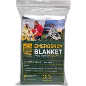 Emergency Survival Blanket, Mylar Thermal Blanket, Gigantic Space Blanket 82" x 63" (1)