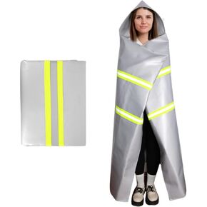 Fireproof Cloak with Hood – fire Cloak for Person, fire Extinguisher for Home, Large fire Blanket 71 x 63 Ins - Protection fire Safety Blanket Large