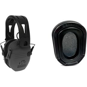 Walker's Razor Tacti-Grip Earmuffs- Battleship Grey, High Performance Silicone Headband- Natural Sound Clarity Full Dynamic Range 23NRR Game Ear Gel Filled Ear Pad