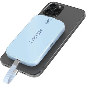 MINIX Magnetic M.2 2230 NVMe SSD Encosure Supports iPhone 15/16 Pro Max ProRes, Type C USB 2.0 Audio Port, Compatible with iPad Pro, MacBook, Laptop，PD 60W Max, External SSD Case