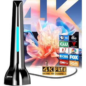 2025 Upgraded Indoor/Outdoor Antenna for Smart TV - Long Range Reception, Supports 4K 1080p, VHF UHF, Easy Installation for All Smart/Old TVs