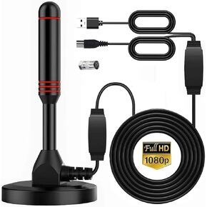 LMADFLYTV TV Antenna Indoor Digital Antenna,Portable TV Antenna for Local Channels,360°Reception,Support 4K 1080p Smart Television with Amplifier Signal Booster for Free Channels