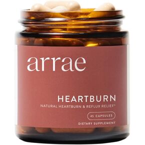 Arrae All Natural Heartburn Relief and Prevention, Immediate Relief from Indigestion and Acid Reflux, 60 Capsules