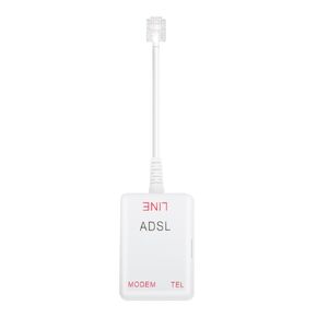 DSL Filter Splitter for Phone Line, 2 Pack RJ11 6P2C DSL Filter, DSL Phone Line Filter Splitter 1 Male to 2 Females, White ADSL Modem for Telephone