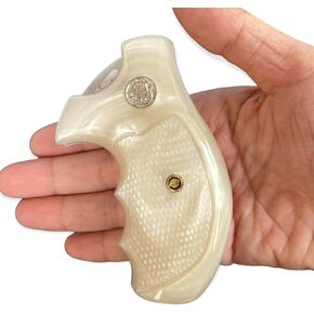 BMPL Resin J Frame Round Butt Handgun Grips Compatible Replacement Revolvers White Polyester Handcraft M60 Bodyguard Handmade Thailand Imported #JR0482