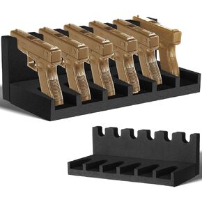 Geelin 1 Set Foam Pistol Rack for Gun Safe Handgun Organizer with Magnetic Strip & Butt Stock Holder Gun/Rifle Rack for Metal Storage Cabinet Gifts