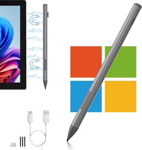 Surface Pro Pen Stylus for Surface Pro 11/9/10/8/X/7/6/5/4/3(4096 Finest Control, Eraser Key), Microsoft Surface Pen with USB-C Fast Charge, Surface Pro Pencil for Surface Go 2/3/4/Book/Laptop/Studio in Saudi Arabia