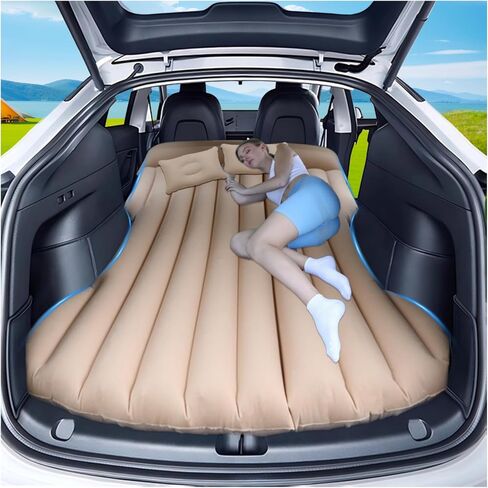 Car Air Mattress Camping Bed, Inflatable Car Mattress with Air Pump fit Model Y SUV Truck Backseat Trunk, Portable Car Bed Sleeping Pad Tent Mat Foldable Mattress for Car Camping Travel Home (Grey) in Saudi Arabia