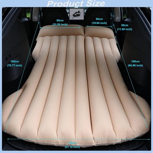 Car Air Mattress Camping Bed, Inflatable Car Mattress with Air Pump fit Model Y SUV Truck Backseat Trunk, Portable Car Bed Sleeping Pad Tent Mat Foldable Mattress for Car Camping Travel Home (Grey) in Saudi Arabia