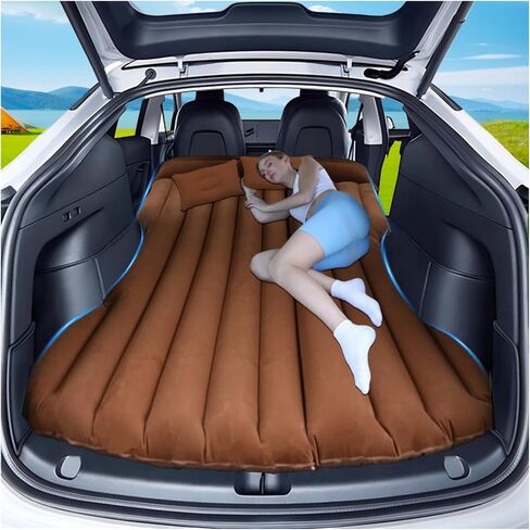Car Air Mattress Camping Bed, Inflatable Car Mattress with Air Pump fit Model Y SUV Truck Backseat Trunk, Portable Car Bed Sleeping Pad Tent Mat Foldable Mattress for Car Camping Travel Home (Grey) in Saudi Arabia